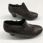 Croft   Barrow Boots Womens Size 6 5 Brown Ankle Booties Block Heel Ortholite