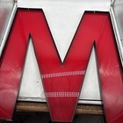 Vintage 3d Rustic Marquee Light Sign Letter    w m    Wall Hanging Reclaimed Initial