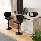 Modern Faux Leather Adjustable Bar Stools Set Of 2