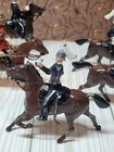 Vtg Lot 5 Britains Lead Toy Soldiers On Horse Articulating Arm Vintage