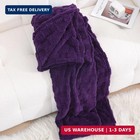 Deep Purple Fleece Throw Blanket 50   60  For Couch Sofa Bed super Soft Cozy Plus