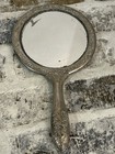 Vintage Silver Plated Mirror With Floral Hand Held Art Nouveau