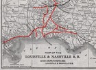 1924 Antique Louisville   Nashville Railroad Map  L   N Railroad Map 3254
