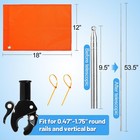 Orange Boat Flag With 53  Adjustable Pole - 12    X 18    Water Ski Flag