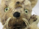 Steiff  9  Antique Mohair Glass Eye Lying Cat Stuffed 1930s Rattle Tail End Rare