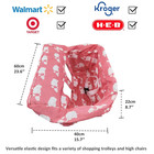 Baby Shopping Cart Cover   High Chair Seat Cover Washable Pink Elephant