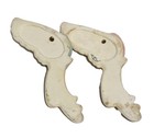 Pair Art Deco Mini Parakeet Bird Wall Pocket Vase Stone Ceramic Planter Lot Of 2