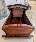 Antique Walnut American Cradle rocker  Signed California Beautiful Hand Crafted
