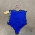 Vintage Film Costume 1960s 70s Royal Blue Sequin Showgirl Bodysuit M