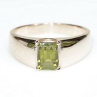 Peridot Emerald Cut With 925 Sterling Silver Gold Plated Ring For Men s  88
