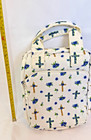 Faith Floral Bible Cover Bluebonnet Cross Tote Organizer 11x9 Zipper Bag New