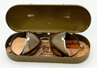 Unusual Antique Vintage Willson Side Shield Goggles Amber Lens Case Steampunk