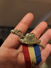 Civil War Gar Hat And Sword Canteen Pin   Ribbon Reunion Badge Army Vet