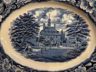 Vintage Liberty Blue Governors House Williamsburg Staffordshire 12    Platter Read