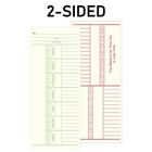 Weekly Time Cards 2-sided  Named Days  3-3 8  X 8-1 4   1000-count  Green red