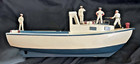 Vintage Handmade 16  Wood Boat W  Lead Sailors Aboard  Cazenovia