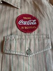 1950 s   coca-cola   Employee  brown  Button Patch Shirt  scarce   Vintage 