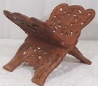Wooden Book Holder Folding Bible Cookbook Stand Hand Carved Maple Leaf Design
