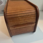 Kalmar Teak Wood Roll Desk Top Organizer Storage Box Mcm