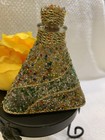 Vintage Possibly Czech Glass Perfume aroma Oils Bottle Covered In Seed Beads