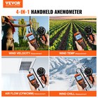Vevor Split Handheld Anemometer Digital Wind Speed Cfm Meter Gauge 14-140    Led