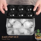 Whiskey Ice Cubes Mold 2 Pack Round Ice Ball Maker With Storage Bin Tongs