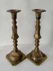 Vtg 11  Heavy Antique Brass Candlestick Pair 2 Candle Holder