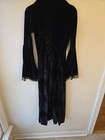 Medieval Renaissance  Velour Gown Maxi Costume Dress Green black Gold Trim Mediu