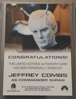 2005 Star Trek Enterprise Season 4 Jeffrey Combs Commander Shran Autograph Card