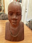 Large Africa Princess Hardwood Teak Carving Vgc Art Antique Lady Female