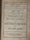 Rare Willem Mengelberg Concertgebouw Program Of 1918 Bach St Matthew Passion Wwi