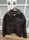 Nice Looking Vintage Brand Leather Coat Men s 3xl Removable Fur Collar  Brown