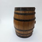 Vintage French Wooden Barrel Keg Rundlet Forged Iron Bands 15 5 h  10  Diameter