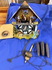 Vintage  German Musical  Cuckoo Clock  With Men Chopping  Sawing  Water Wheel