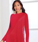 16 Ashro Red Formal Party Dinner Wedding Church Engagement Tabria Fringe Dress