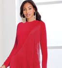 16w Plus Ashro Red Formal Party Wedding Church Engagement Tabria Fringe Dress