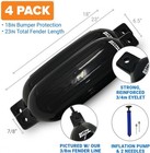 Boat Fenders For Docking  23  X 6 5  Inflatable Black Boat Bumpers With Pump And