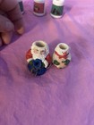 Vintage Miniature  1 5   Candle Taper Holders Christmas Scottie Dog  Snowman