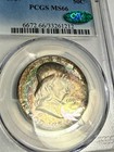 1957 Franklin Half Dollar Pcgs Ms66 Cac Green Bean Crazy Toned - Video Fb2