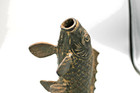 Japanese Vintage Iron Carp Koi Fish Sculpture Figure Vase Ga