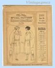 Mccall 2351  1920s Uncut Misses Sporty Dress Size 34 Bust Vintage Sewing Pattern