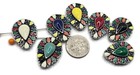 2 Hole Slider Beads  qty 7  Western Style Antique Silver For Crafting  Beading