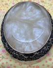 Wamsutta Vtg Golden Pearl  adagio  Lucite Acrylic Soap Dish 6 x4 x2  Oval Gold
