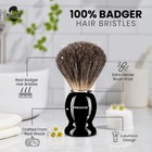 Perfecto 100  Pure Badger Shaving Brush-black Handle- Engineered For The Best Sh