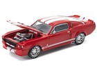 1 64 Shelby Mustang Gt500 Red Metallic With White Stripes     Pop Race Diecast