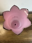 Antique Bristol Pink Satin Glass With Gold Rim   Hand Painted 13  Vase Read