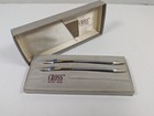 Vintage Cross Chrome And Gold Pen   Mechanical Pencil Set W box