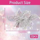 Fampery 2 Pcs Shoe Clips For Women Decorative - Bling Silver One Size  Silver 