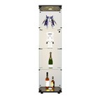 Glass Display Cabinet Led Lights 4 Shelves Curio Bookshelf For Living Room New