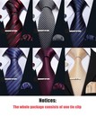 Men Paisley Tie Set With Pocket Square Cufflinks Silk Wedding Formal 6pcs